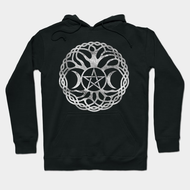 Triple Goddess with pentagram and tree of life Hoodie by Nartissima